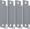 Zonon 4 Pcs Door Strike Plate Filler with Screws Carbon Steel Strike Filler Plate T Blank 4-7/8 x 1-1/4 Inch Security Mounting Metal with Hole for Exterior Interior Latch Hardware Replacement (Gray)