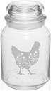 MIP 26 oz Glass Candy Jar Gift Floral Chicken