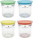 Replacement Ice Cream Pint Containers with Lids, Compatible with Ninja Creami Breeze NC100/NC200 Series Ice Cream Makers: NC101 NC201 NC201Q NC205A CN201CO CN205A. (Green/Blue/Yellow/Pink)