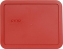 Pyrex 7211-PC 6-Cup Poppy Red Rectangle Plastic Food Storage Lid - Made in USA