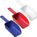 Remco - A Vikan Company 3 pk Color-Coded Plastic Hand Scoop - BPA-Free, Food-Safe Scooper, Commercial-Grade Utensils, Restaurant and Food Service Supplies, 16-Ounce Size, Red/White/Blue