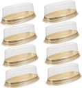 OUNONA 10pcs Plastic Cake Boxes Food Storage Containers for Parties Weddings Birthdays for Cheese Cakes Pastries and Desserts
