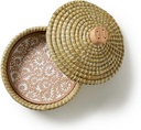 Bread Basket with Terracotta Warmer and Lid, Bread Basket for Serving, Sized 12" w x 12" l x 9" h, Pangara Design