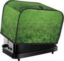Green Lawn Toaster Cover 2 Slice, Waterproof Bread Machine Covers with Pockets Universal Size Kitchen Small Appliance Cover with Handle, Dust and Fingerprint Protection