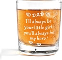 Nogrit Dad Gifts from Daughter Whiskey Glasses 10 oz, Dad Gifts for Father's Day Birthday, Father Daddy Old Fashioned Rocks Glasses for Men Drinking Cocktail Scotch Vodka Tequila Rum