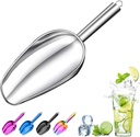 Metal Ice Scoop，Kitchen Ice Scooper for Ice Maker,Stainless Steel Small Ice Scooper for Freezer，Kitchen Gadgets Cookie Flour Pet Dog Food Scoop (Silver, 6 OZ)