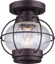 CANARM IFM636A08ORB Ltd Potter 1 Light Flush Mount Seeded Glass, Oil Rubbed Bronze