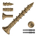 #8 x 1-1/4" Deck Screws (398Pcs) 2lb. Carbon Steel, Yellow, Flat Head, Rust Resistant epoxy Coated, with T25 Star Bit