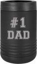#1 Dad Stainless Steel Engraved Insulated Beer Beverage Holder Can Cooler, Black