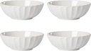 Lenox French Perle Scallop 4-Piece Bowl Set, 4.00 LB, White