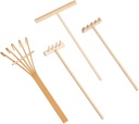cobee 4 Pcs Mini Zen Garden Rake Tools, Bamboo Zen Garden Accessories, Sand Zen Garden Kit Zen Garden rake for Desk Decor, Sand Garden, Sand Casting Kit