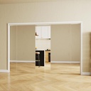 Sliding Closet Door, Perfect for 96" x 80" Opening, 1-Lite Mirror Aluminum Alloy Sliding Door Panel with Hardware Kit & Floor Guide, Finished Doors 4 Panels for Bedroom, Silver