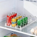 HIYOHIYO 3 Row Auto-Push Drink Organizer for Fridge, Automatic Pushing Can Dispenser for Supermarket Shelf Storage, Self Push Beverage Rack for Commercial Refrigerator, Adjustable Width (Depth 15")