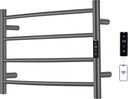 Electric Towel Rack with Voice Control for Alexa & Google Home,TUYA - Wall-Mounted Bathroom Heating Towel Warmer,Plug-in,Stainless Steel Material,16.54x23.62x5.51 in,Gunmetal Grey，4 Bars