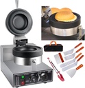 1200w Commercial Electric Burger Waffle Maker Machine W/8 Shovel, Non Stick Hamburger Press Machine Stainless Steel Ice Cream Burger Baker For Waffles,Ice Creamhousehold Hamburger Maker,Grey