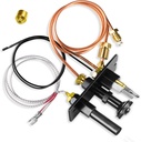 10002265 Propane Gas Pilot Assembly, 10002265 10002264 LP 3 Way Pilot Replacement for Majestic, Temco, Vermont Castings Dutchwest Fireplace and Stoves, Include A Free Natural Gas Nozzle