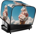 4 Slice Toaster Cover with Two Pockets for Storing knife Super Soft Appliance Covers Cloudy Ice Cream Dust Cover for Kitchen Small Oven-Cover Kitchen Bread Machine Protector Covers