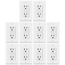 ELECTECK 10 Pack GFCI Outlets 15 Amp, Non-Tamper Resistant, Decor GFI Receptacles with LED Indicator, Ground Fault Circuit Interrupter, Wallplate Included, ETL Listed, White