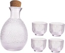 Sake Pot Set, Glass Sake Set, Trendy Traditional 1 Sake Bottle 4 Cups, Japanese Sake Set Decorative Party Supplies, Style A