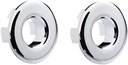 2 Pack Sink Overflow Ring Chrome Bathroom Vanity Sink Overflow Cover Insert in Round Trim Cap Brass Material