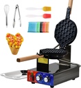 Bubble Waffle Maker - Commercial Egg Waffle Maker w/Non-stick, Temperature and Timers, 1400W Hong Kong Egg Waffle Iron w/Rotating Baking Pan, Stainless Steel Bubble Waffle Machine Restaurants