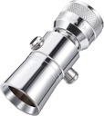 Enhon 2 Setting Pivoting Single Spray Shower Head with Shut Off Valve Replacement for 52652-PK Compatible with Delta Shower 2.5 GPM Brass Water Saving Shower Head Chrome 1" Diameter Spray Face (1 Set)
