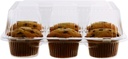 [10 Pack] Clear Plastic 6 Compartment Muffin Containers - Disposable Clear Cupcake Boxes - 6 Cavity Holders with Hinged Design - Half Dozen Cupcake Carrier Durable Holder - Disposable Deep Plastic Cupcake Containers - Bakery, Takeout, Wedding, Party
