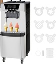 Commercial Ice Cream Machine, 3 Flavors Soft Serve Ice Cream Machine with Auto Clean, Smart Touch Screen, 5.8-8 gal/Hr Ice Cream Makers for Home Restaurants Snack Bar