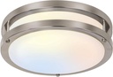 13 inch Flush Mount LED Ceiling Light Fixture, 2700K/3000K/3500K/4000K/5000K Adjustable Ceiling Lights, Brushed Nickel Saturn Dimmable Lighting for Hallway Bathroom Kitchen or Stairwell, ETL Listed
