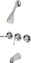 Kingston Brass KB2231YL Yosemite Three Handle Tub Shower Faucet, Polished Chrome, 3-1/8 inch Diameter Escutcheon, Polished Chrome
