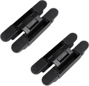 2 Pieces of 40 Kg Hardware Durable Black Zinc Alloy Door Hinges, Heavy-Duty Adjustable Invisible Household Hinges