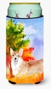 Caroline's Treasures CK1946TBC Fall Corgi Tall Boy Hugger Can Cooler Sleeve Hugger Machine Washable Drink Sleeve Hugger Collapsible Insulator Beverage Insulated Holder