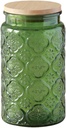 ANSQU Green Glass Canister, 34oz Vintage Colored Mason Jar, Candy Jar/Sugar Container for Kitchen Pantry Coffee, Tea, Cookie, Decorative Glass Jars Cute Jars (Green, 1 Pack)