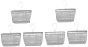 Wakauto 6pcs Rotating Hanging Storage Baskets with Strong Hooks for Kitchen and Bathroom Organizer Space Saving Plastic Wall Basket Rack for Toiletries Shampoo and Gray