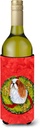 Caroline's Treasures SS4194LITERK English Toy Spaniel Cristmas Wreath Wine Bottle Hugger Bottle Cooler Sleeve Hugger Machine Washable Collapsible Insulator Beverage Insulated Holder
