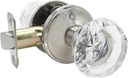 Glass Crystal Door Knob, Modern Design Door Lockset, Satin Nickel, Interior Privacy Door Knobs (1 Pack)