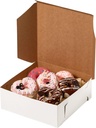 Fit Meal Prep [25 Pack] Pastry Boxes 8x8x3 White Bakery Box for Cookies, Compostable Kraft Paper Cardboard for Baked Goods Packaging, Cake, Food, Donut, Cupcake, Candy, Bread, Bridesmaid Gift Box