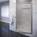 Basco Shower Door Basco ARMN00A2866XPBN Armon Single Swing Shower Door, Brushed Nickel, 26.625-28.125 in. Wide x 66 in. high, AquaGlideXP Clear Glass