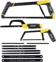 DOWELL Hacksaw Frame Set Heavy Duty Handsaw 12-inch 10-inch 6-inch Mini Hacksaw Hand Saw 8 Extra Blades Multi-function for Metal Wood PVC Pipes
