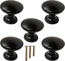 Kitchen Cabinet Knobs Drawer Dresser Knobs Matte Black Zinc, Drawer Pulls Door Handles 5 PCS