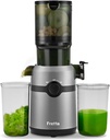 Cold Press Juicer Machines,Fretta Slow Masticating Juicer Machines with 4.25" Large Feed Chute,Fit Whole Fruits & Vegetables Easy Clean Self Feeding,High Juice Yield,BPA Free (Grey)