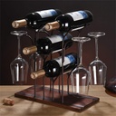 Organize Kitchen Wine Rack,Free Standing 4 Bottle 4 Wine Glass Placement Perfect for Home Decor & Kitchen Storage Rack,Bar,Wine Cellar,Cabinet