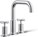 Kohler T14428-3-CP Purist Deck-Mount High-Flow Bath Faucet Trim with Cross Handles, Valve Not Included, Polished Chrome