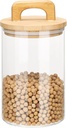 uxcell Glass Food Storage Jars 33.8oz Glass Canisters with Bamboo Airtight Wooden Lids Food Storage Container for Coffee Tea Sugar Candy Cookie Rice Flour Pasta Nuts Clear