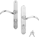 Storm Door Handle Replacement Compatible with Pella, Storm Door Handle Set with Key and Lock Cylinder for Storm Doors and Screen Doors, Mortise Lock Not Included (Brushed Nickel)