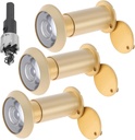Door Viewer Peephole, Solid Brass Peephole with 5/8" (16 mm) Drill Bit for 1-3/8" to 2-1/4" Doors, 200 Degree Wide Viewing Angle Peep Holes for Front Door with Privacy Cover (Gold)