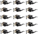 Probrico 15 Pack Privacy Door Lever,Locking Black Door Handle Set for Bathroom & Bedroom Doors,Keyless Interior Door Handle Black Finish Wave Door Lock, Reversible Right & Left Side