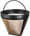NRP Taller #4 Gold-tone Permanent Coffee Filter Compatible for KRUPS SAVOY, Braun, DeLonghi 12 cup Coffeemaker & More