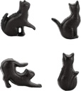 JUXYES Set of 4 Vintage Cat Drawer Handle Pulls, Antique Cast Iron Shape Knobs for Dresser, Cupboard, Cabinet - Retro Decorative