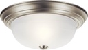 Kichler 13.25" Flush Mount Ceiling Light in Brushed Nickel, 2-Light Fixture with Alabaster Glass, (13.25" W x 5.25" H), 8109NI